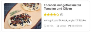 Focaccia mit getrockneten Tomaten und Oliven © AnneBy | Chefkoch.de